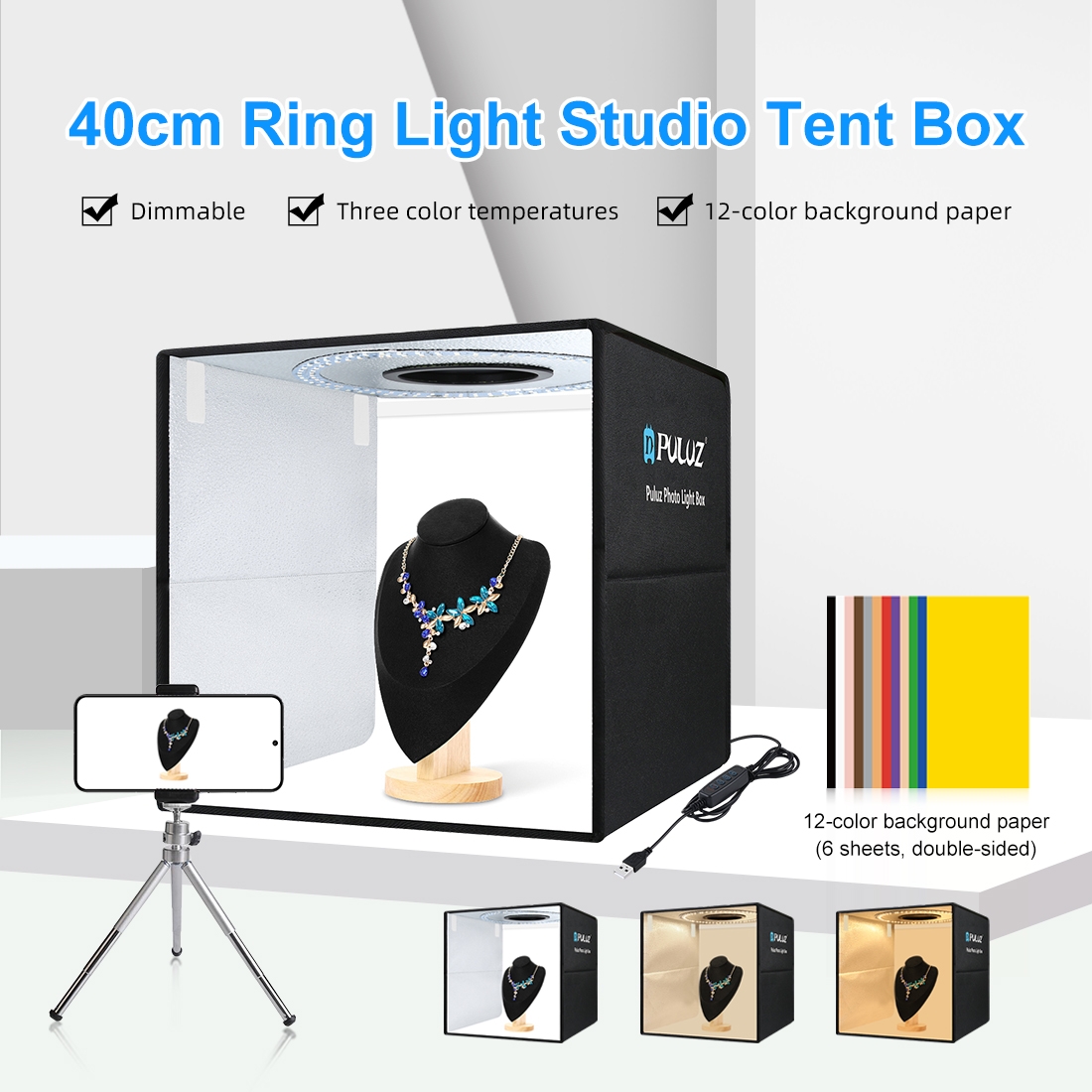 Photography Lighting Case - PULUZ 40 см Складной Портативный Кольцо