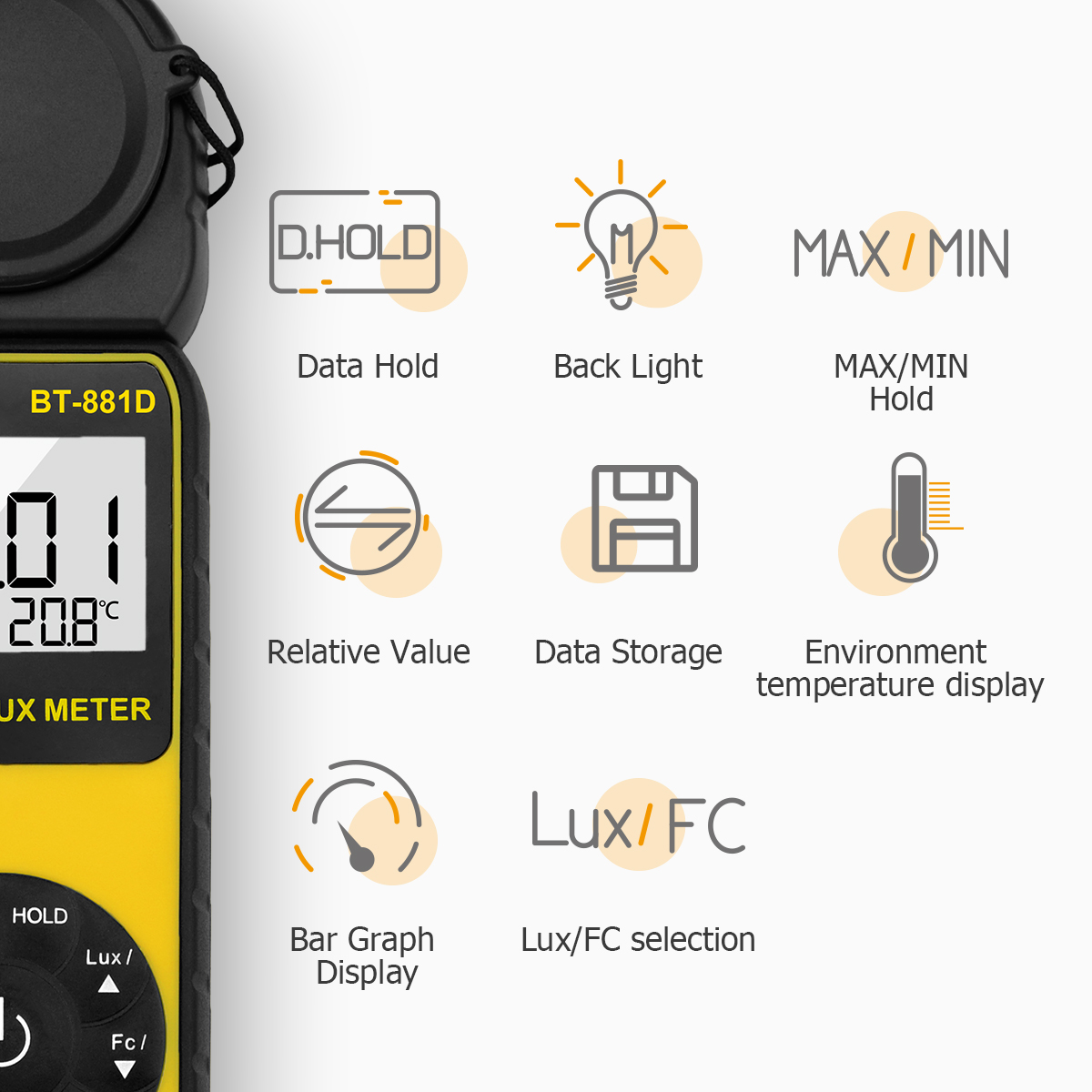 Photography Lighting Meter - Цифровой люксметр 400 000 люкс, портативный